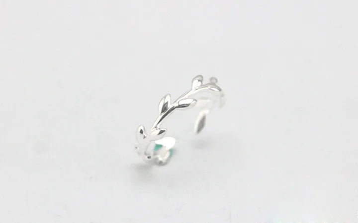 Silver Whisper Leaf Ring