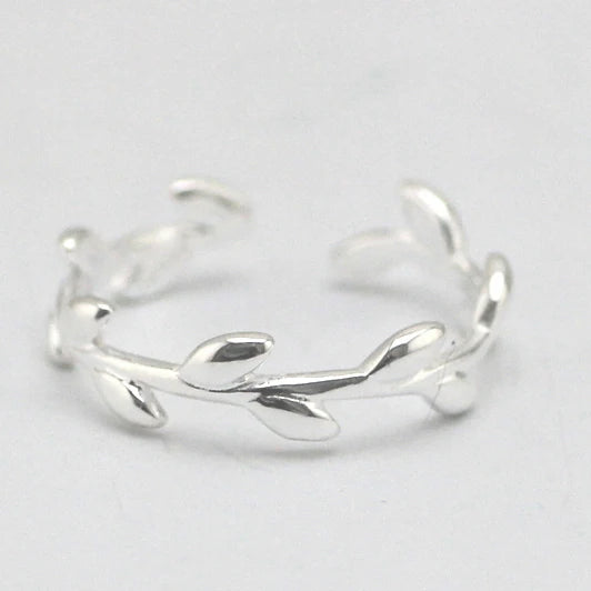 Silver Whisper Leaf Ring