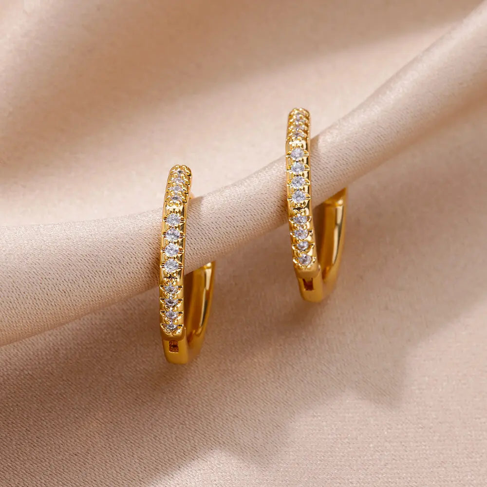Zirconia Polygon Luxe Hoops