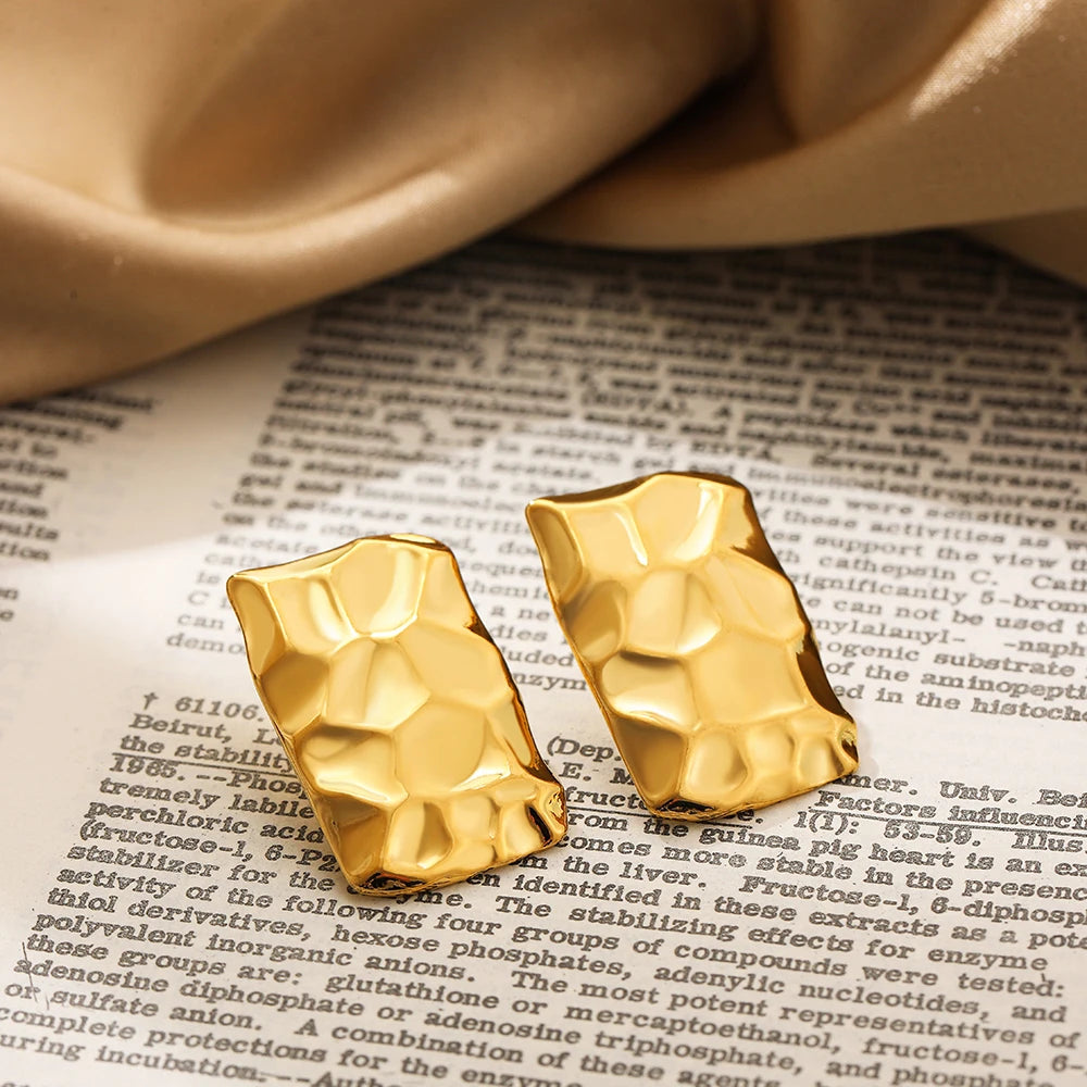 Golden Edge Statement Studs