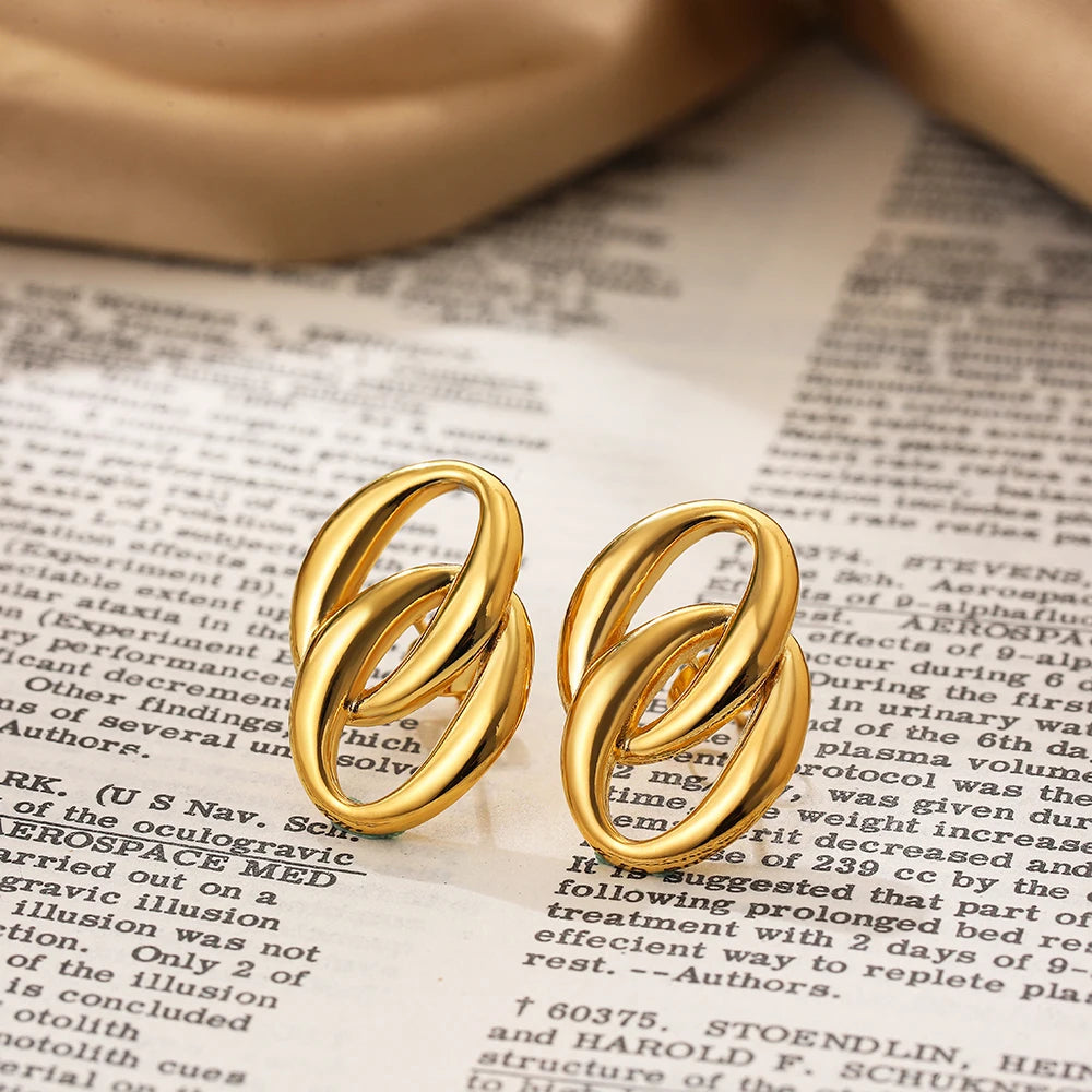 Golden Edge Statement Studs