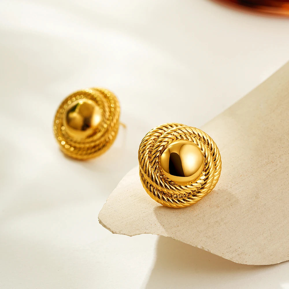 Golden Edge Statement Studs