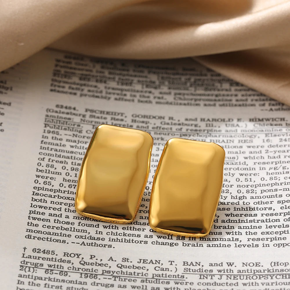 Golden Edge Statement Studs