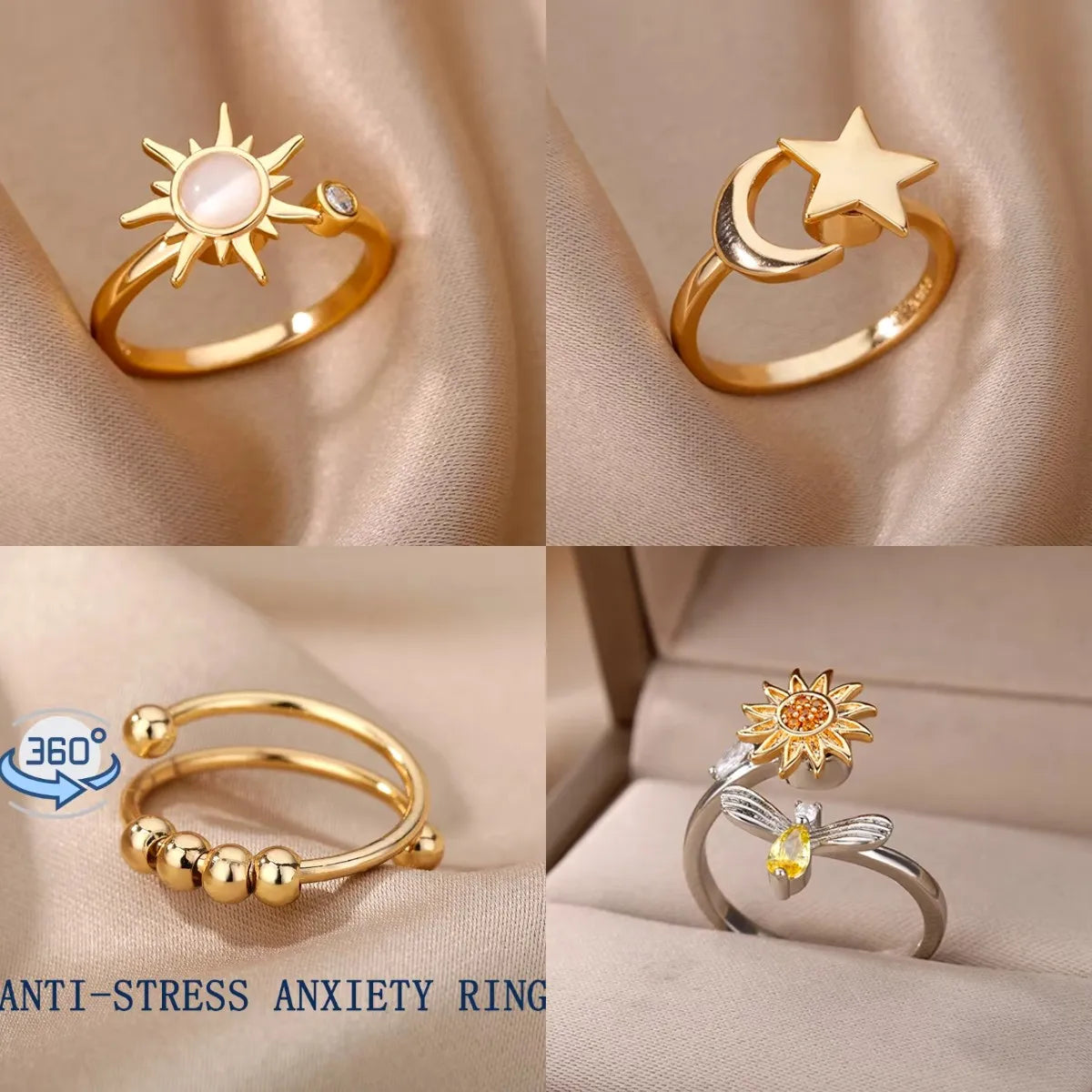 Radiant Bloom Fidget Ring