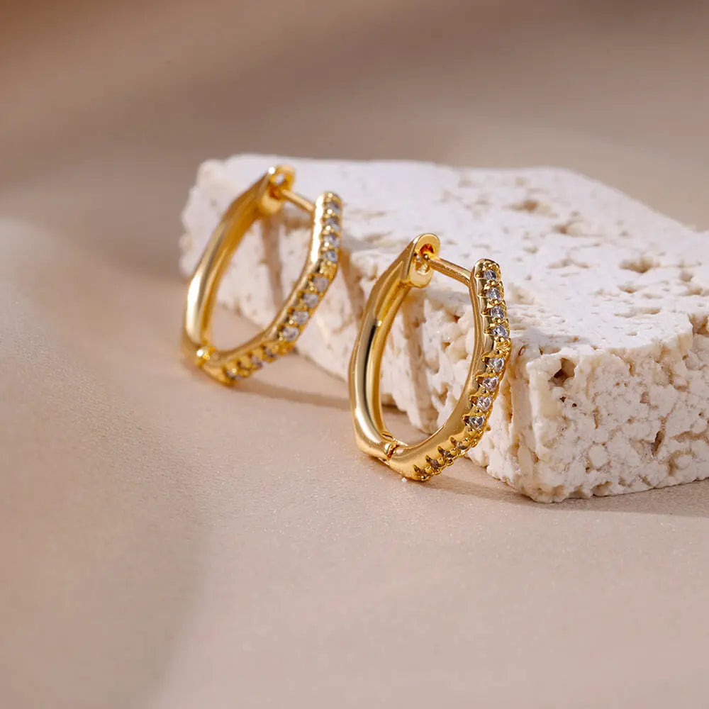 Zirconia Polygon Luxe Hoops