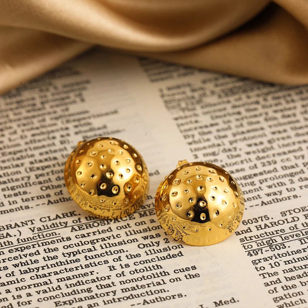 Golden Edge Statement Studs