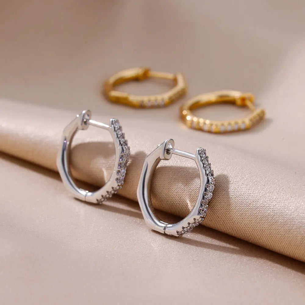 Zirconia Polygon Luxe Hoops
