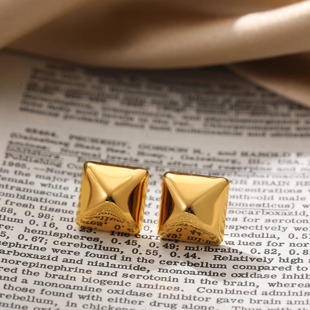 Golden Edge Statement Studs
