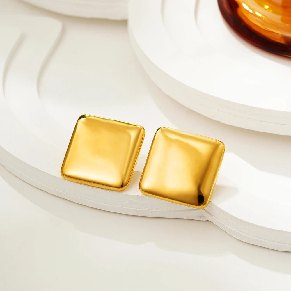 Golden Edge Statement Studs