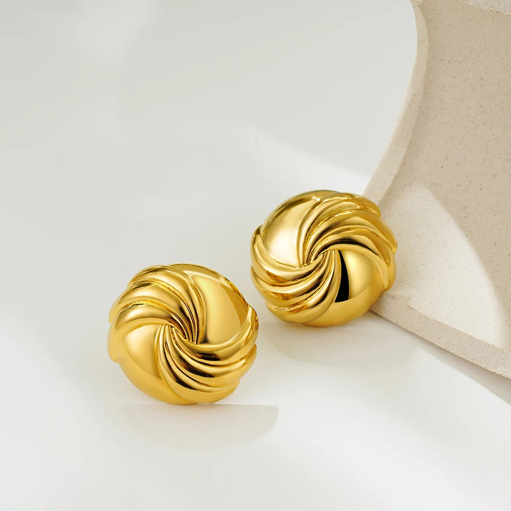 Golden Edge Statement Studs