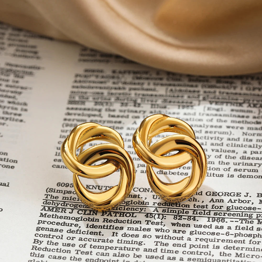 Golden Edge Statement Studs