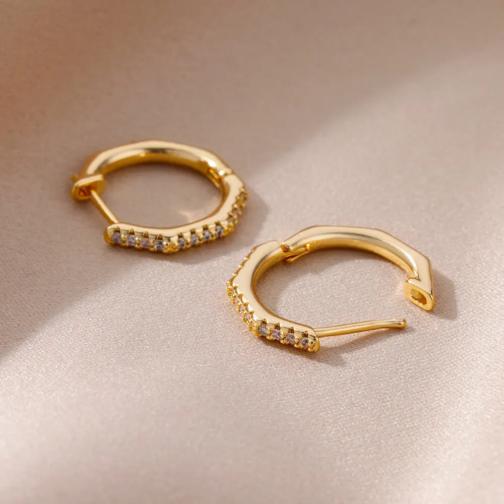 Zirconia Polygon Luxe Hoops