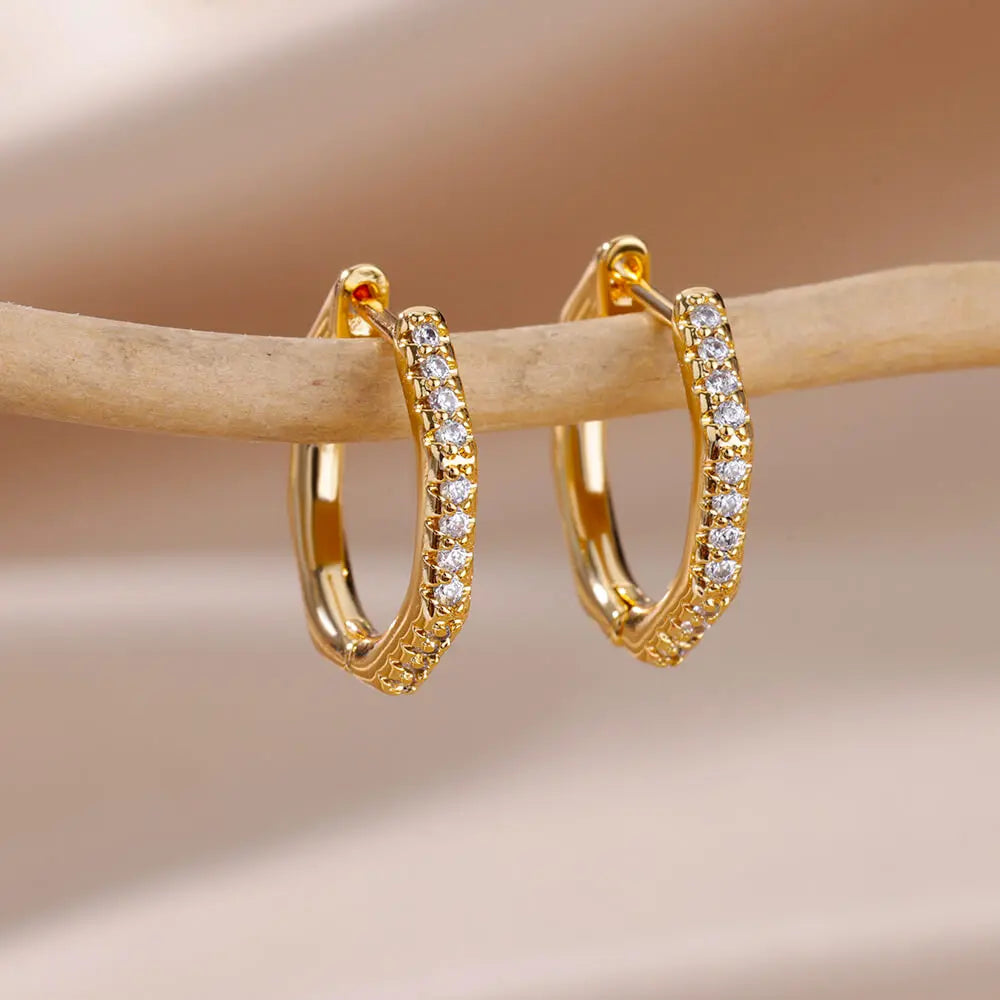Zirconia Polygon Luxe Hoops